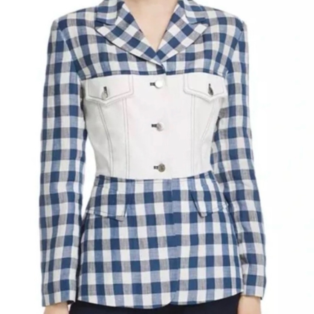 SJYP Steve J & Yoni P Linen Button Up Bustier Blazer Top M (17”ptp)